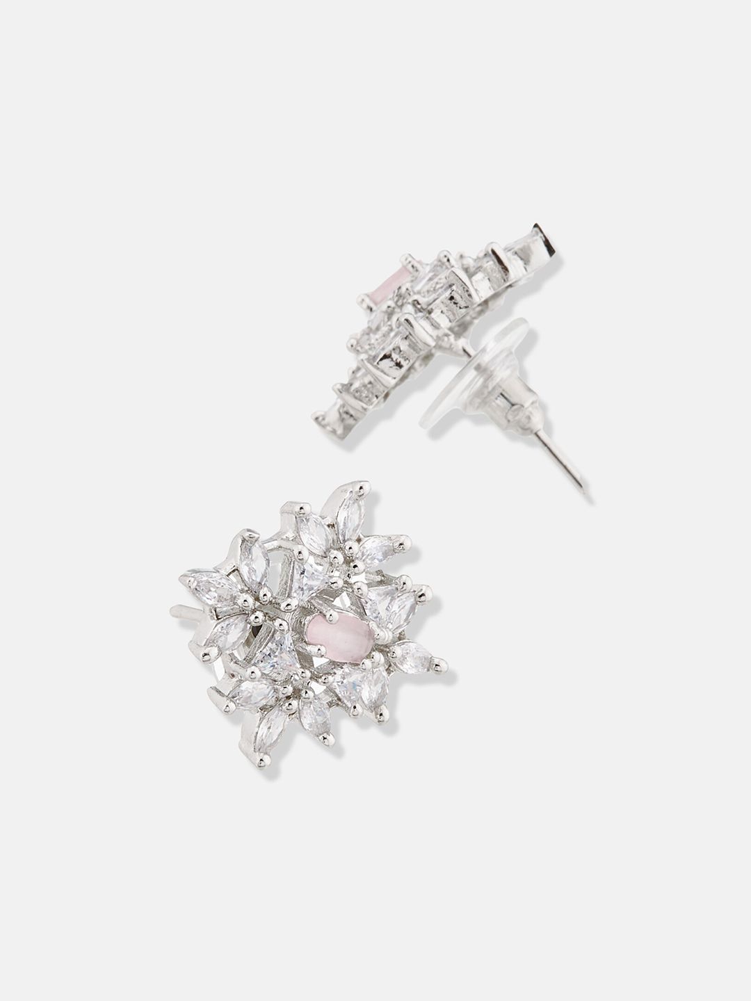 ATIBELLE Silver Plated CZ Studded Jewellery Set