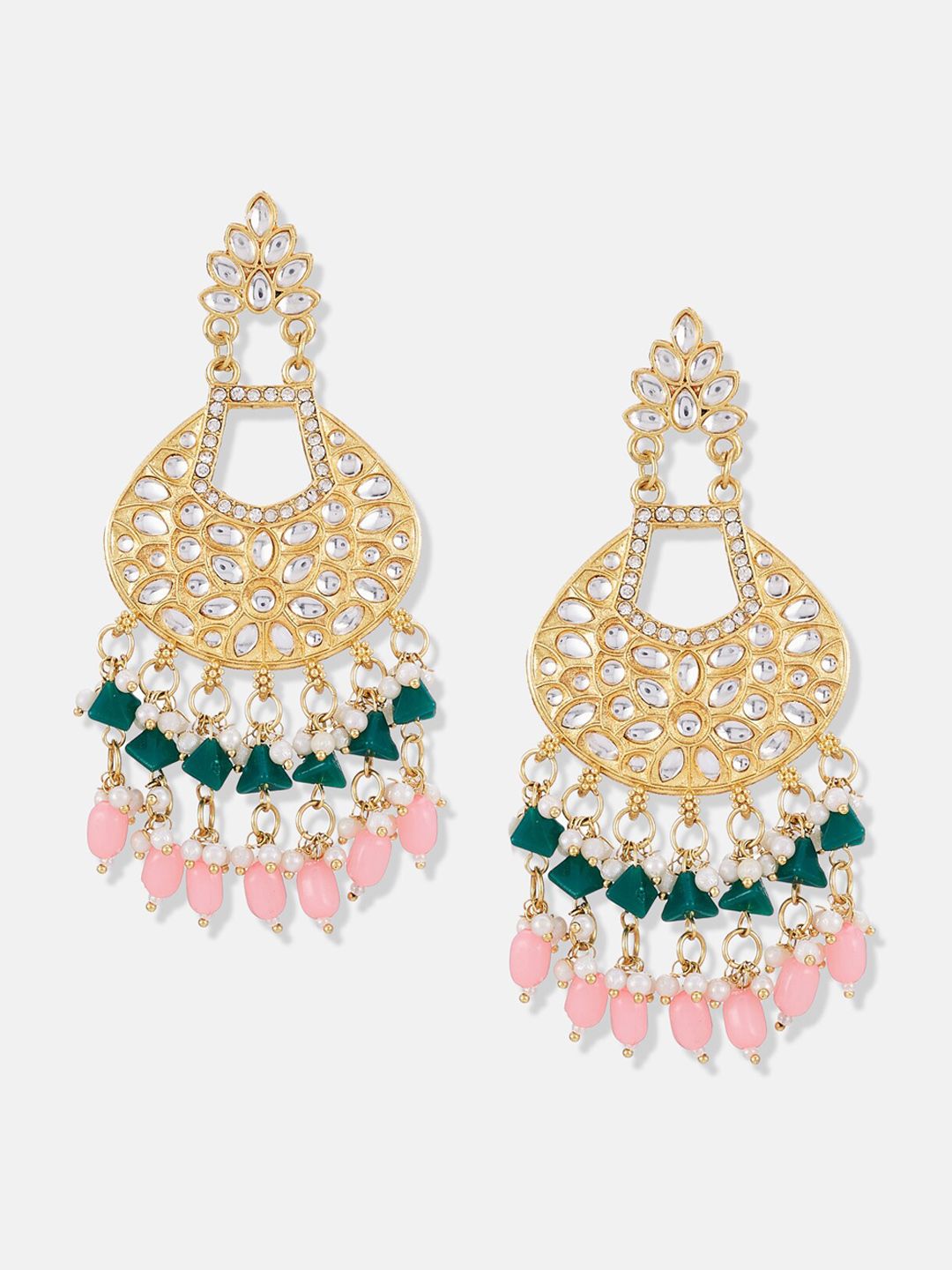 ATIBELLE Gold-Plated Kundan-Studded Bangles & Earrings et