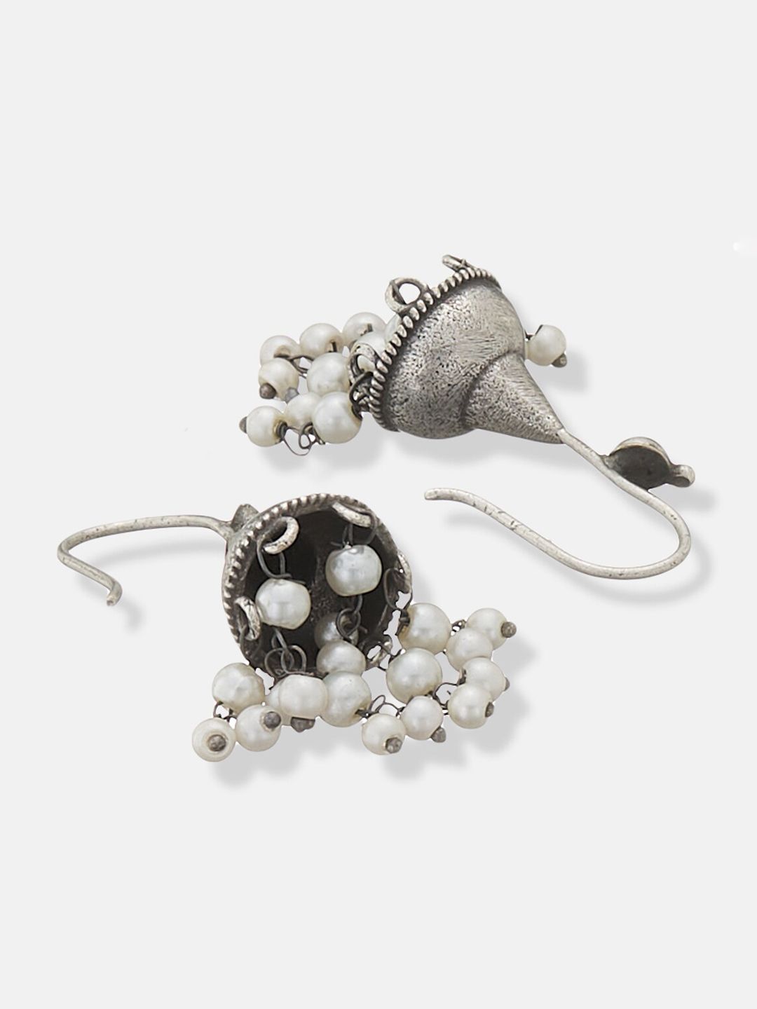 ATIBELLE Set Of 2 German Silver Plated Stone-Studded Maangtikka & Earrings