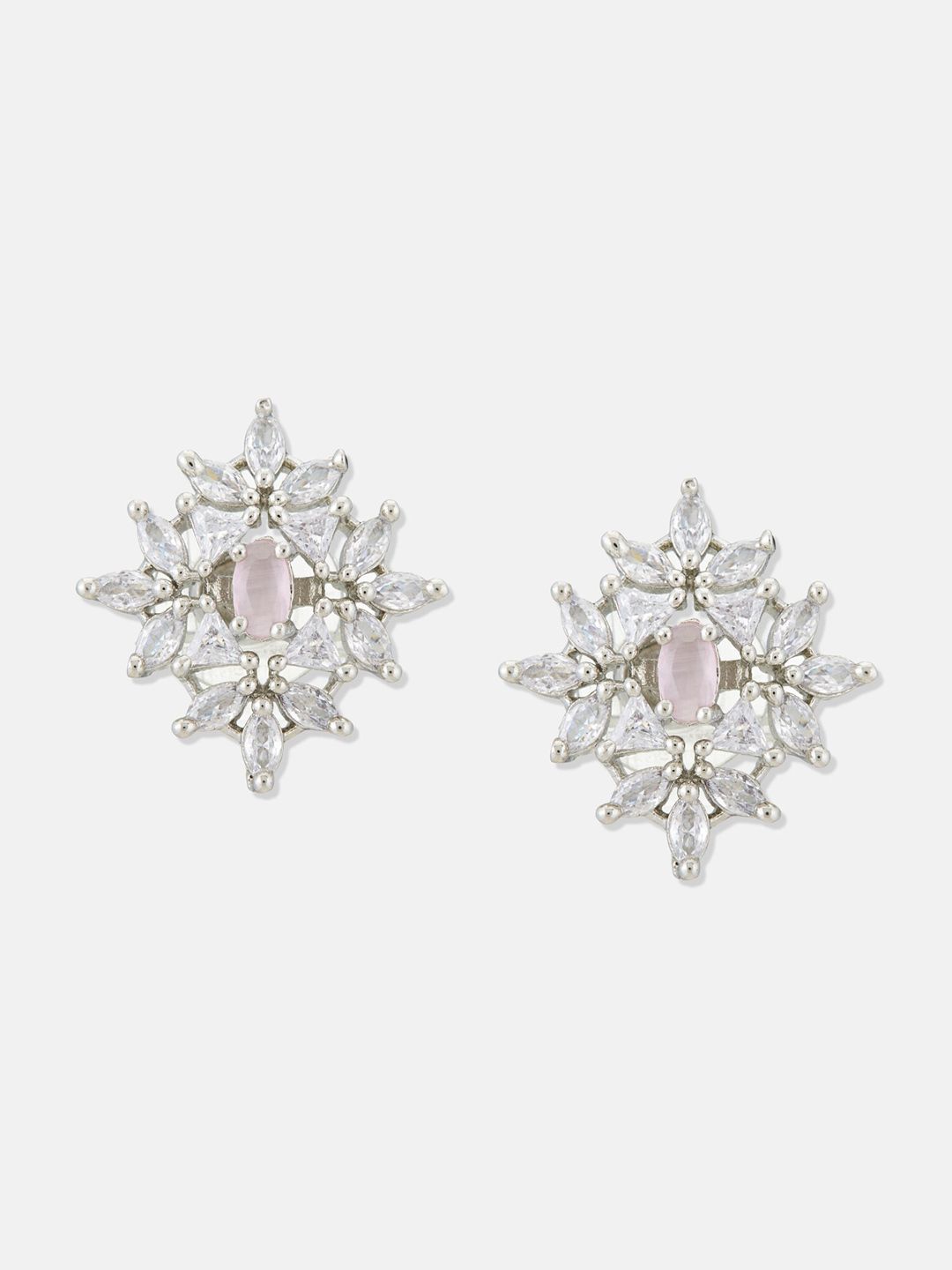 ATIBELLE Silver-Plated CZ-Studded Jewellery Set