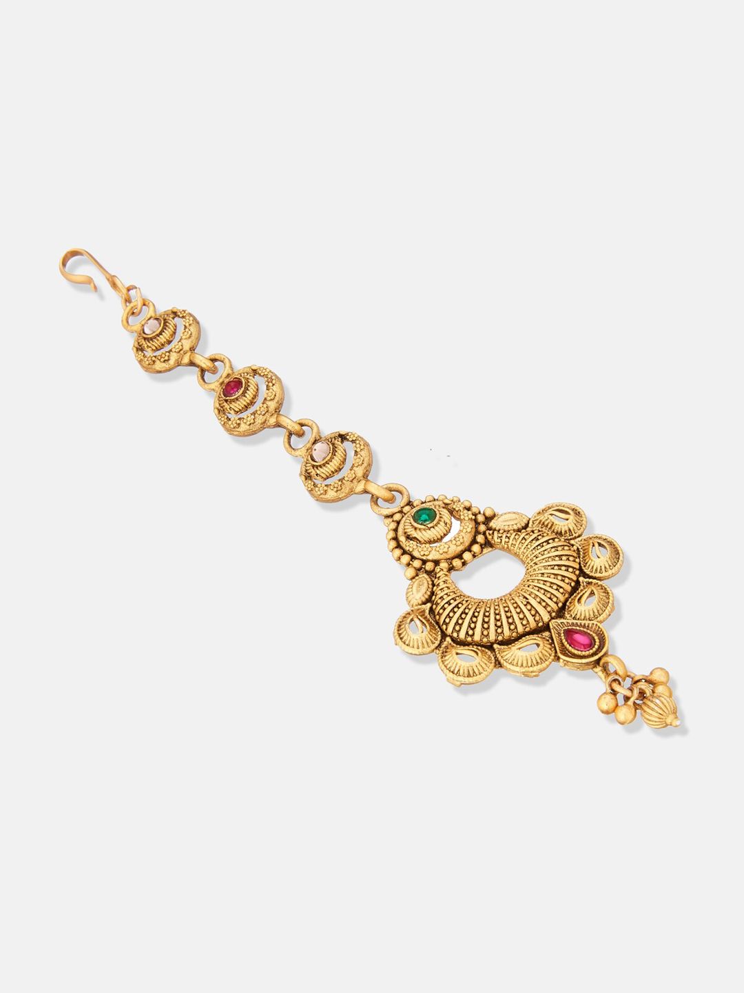 ATIBELLE Pack Of 3 Gold-Plated Stone Studded Jewellery Set