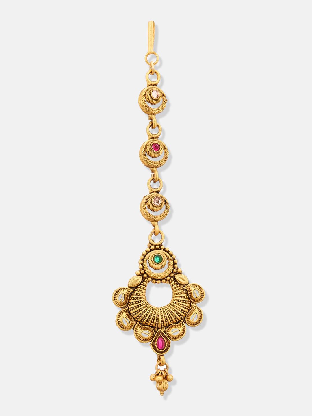 ATIBELLE Pack Of 3 Gold-Plated Stone Studded Jewellery Set