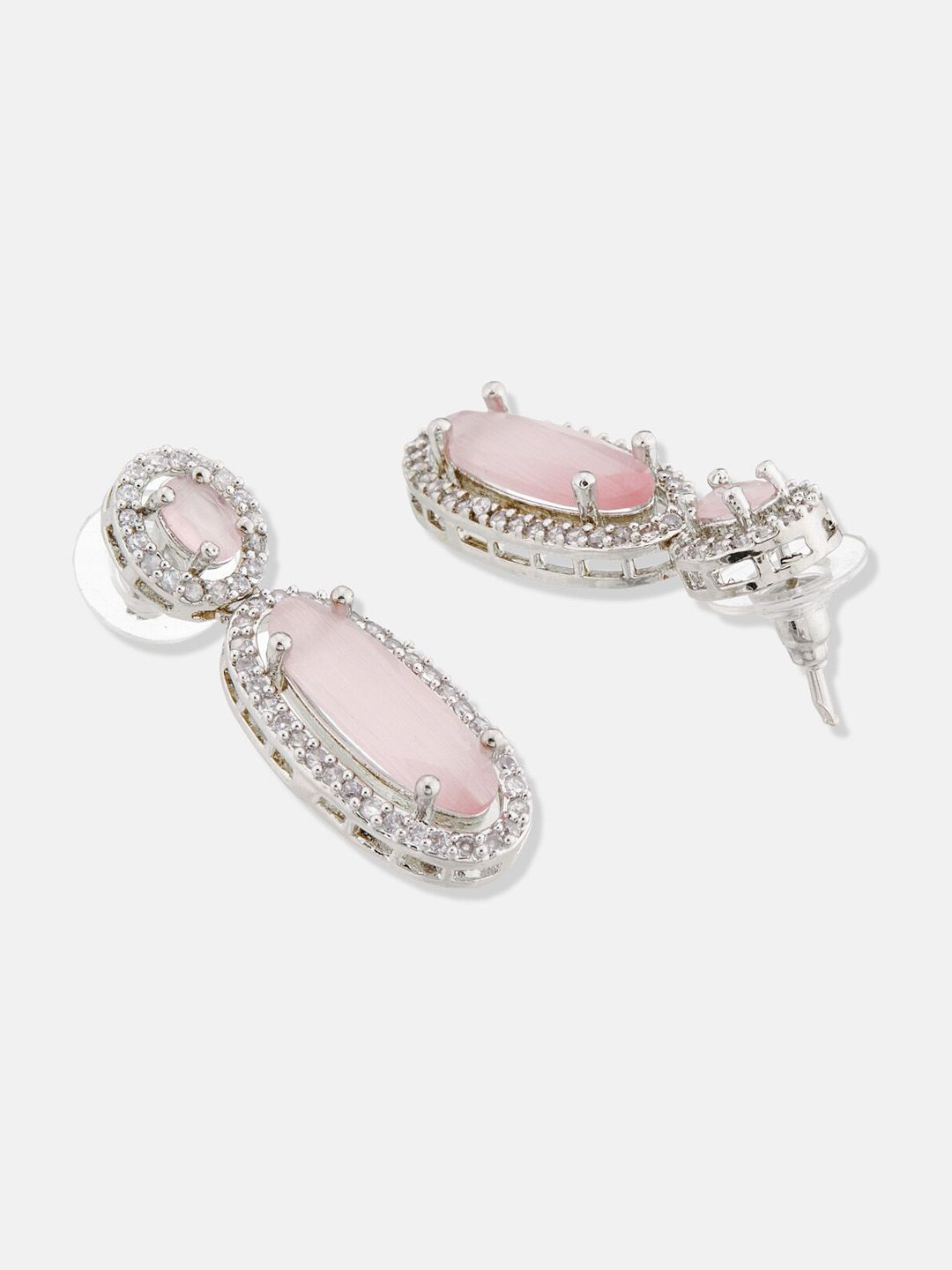 ATIBELLE Silver-Plated CZ Studded Jewellery Set