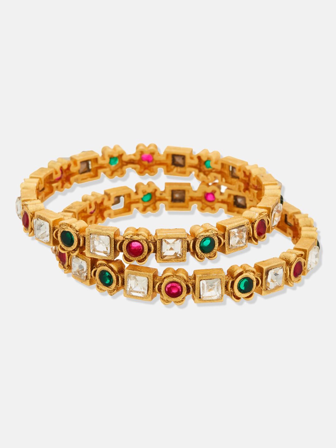 ATIBELLE Gold-Plated Stones-Studded Jewellery Set