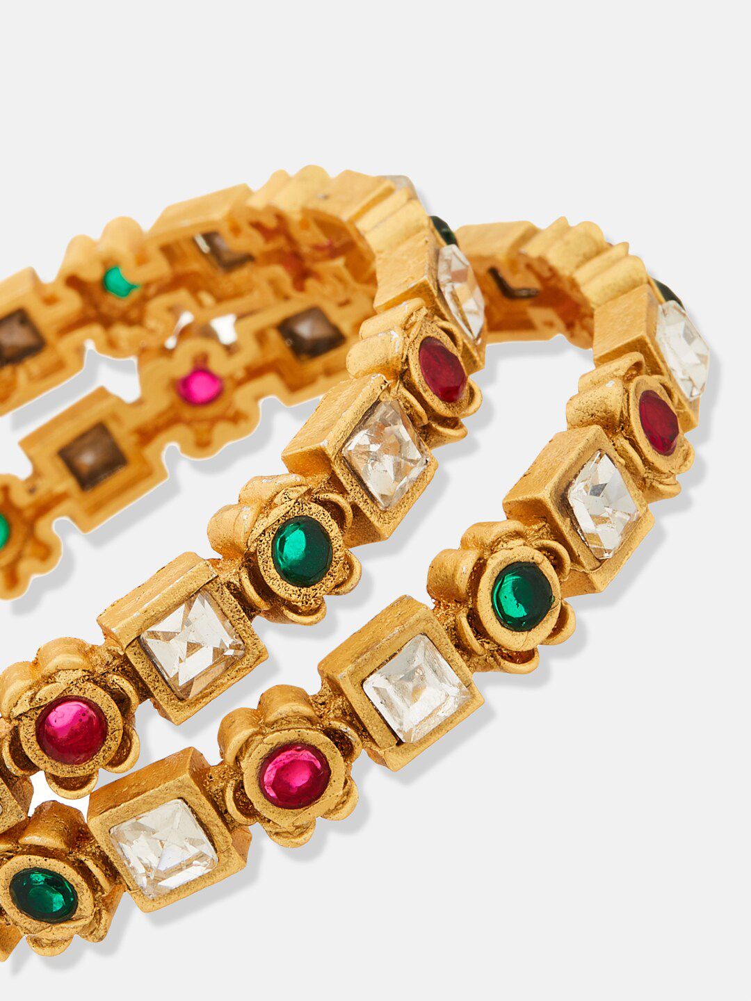 ATIBELLE Gold-Plated Stones-Studded Jewellery Set