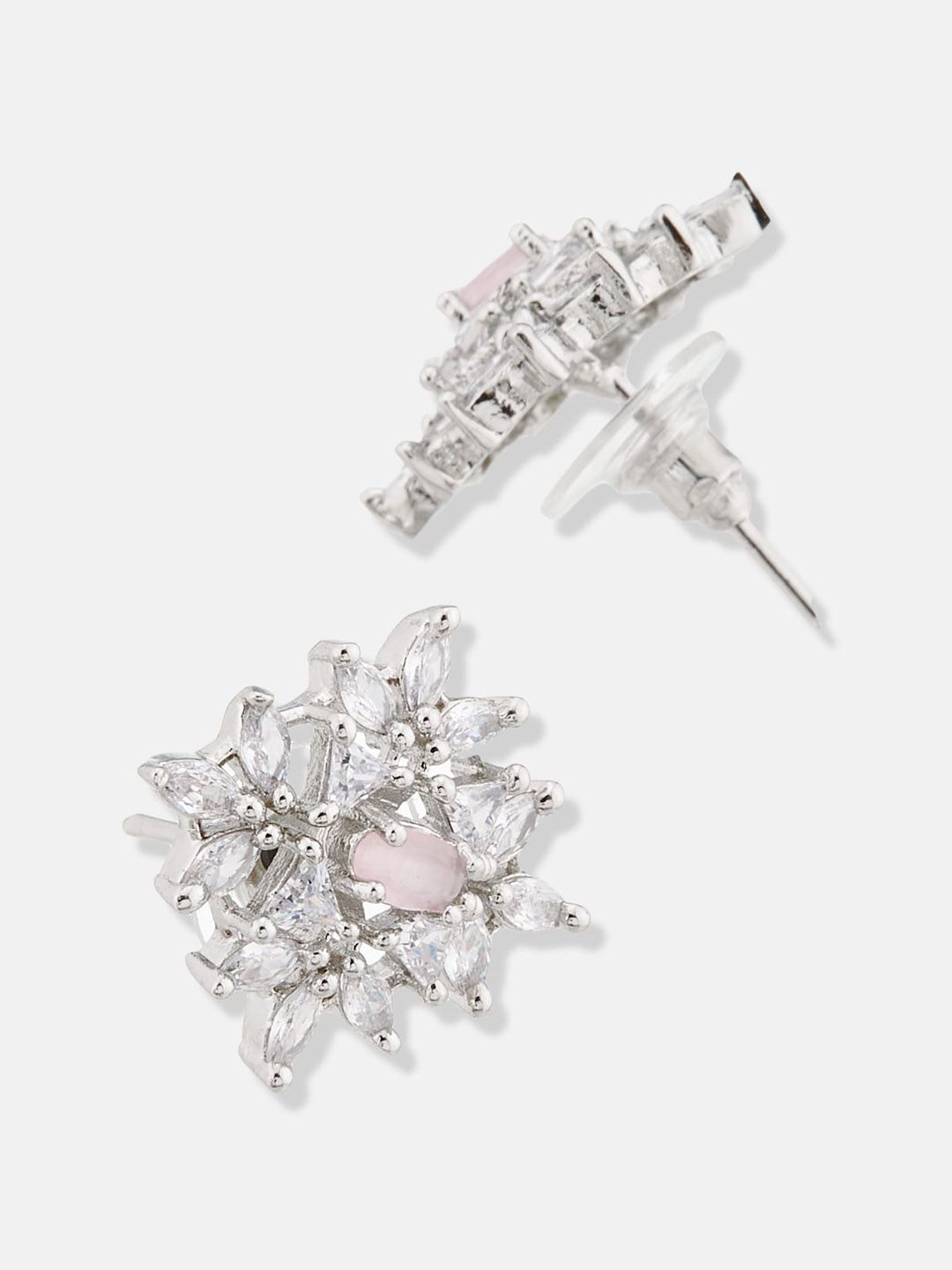 ATIBELLE Silver-Plated CZ-Studded Bracelet & Earring Set