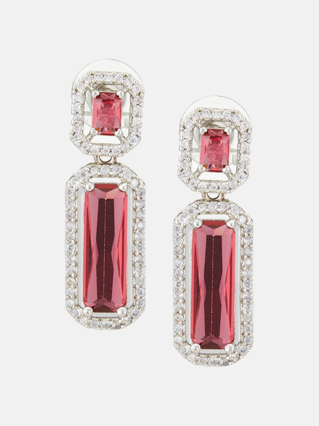 ATIBELLE Silver-Plated CZ Studded Jewellery Set