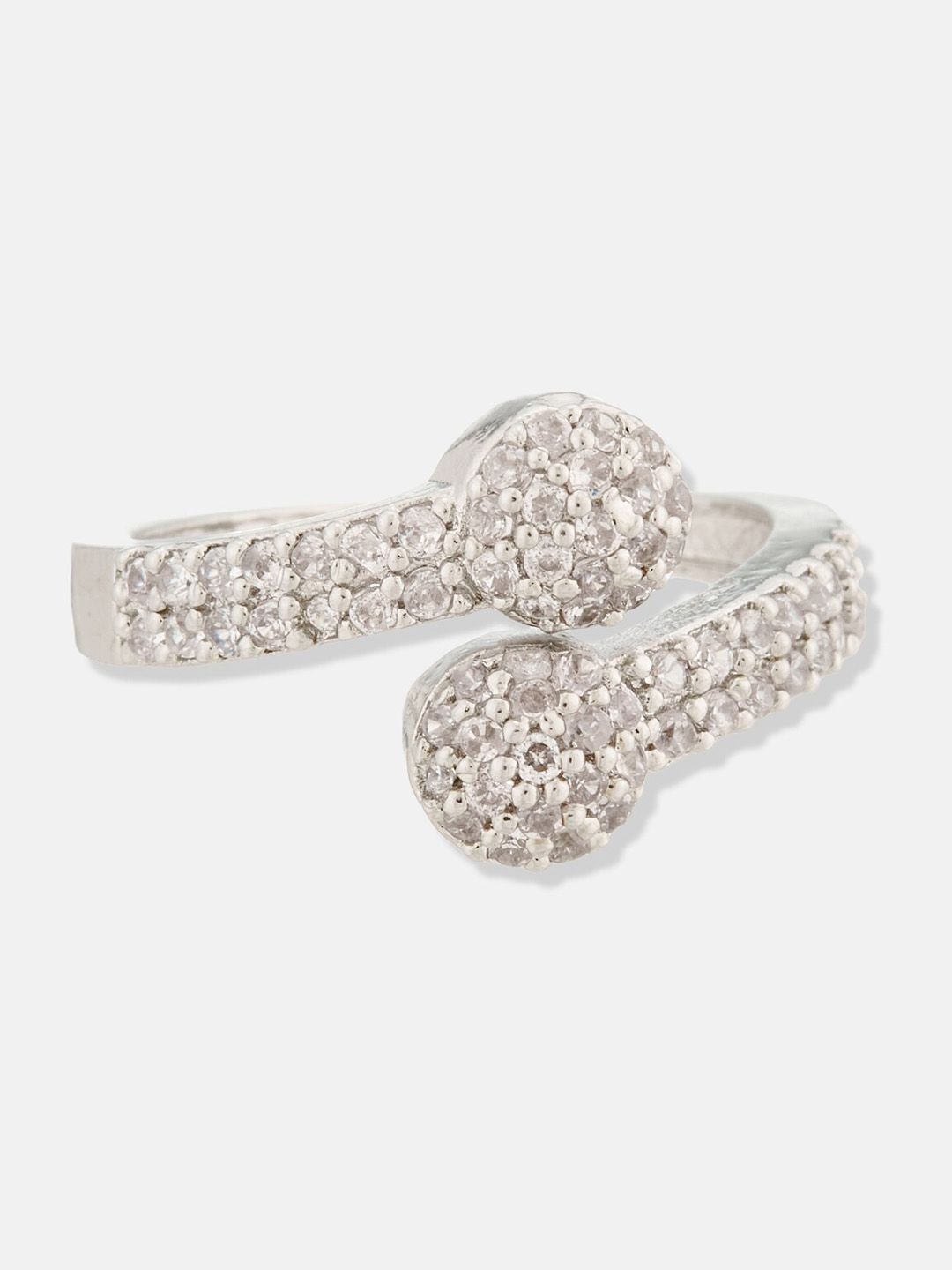 ATIBELLE Silver Plated CZ Studded Jewellery Set