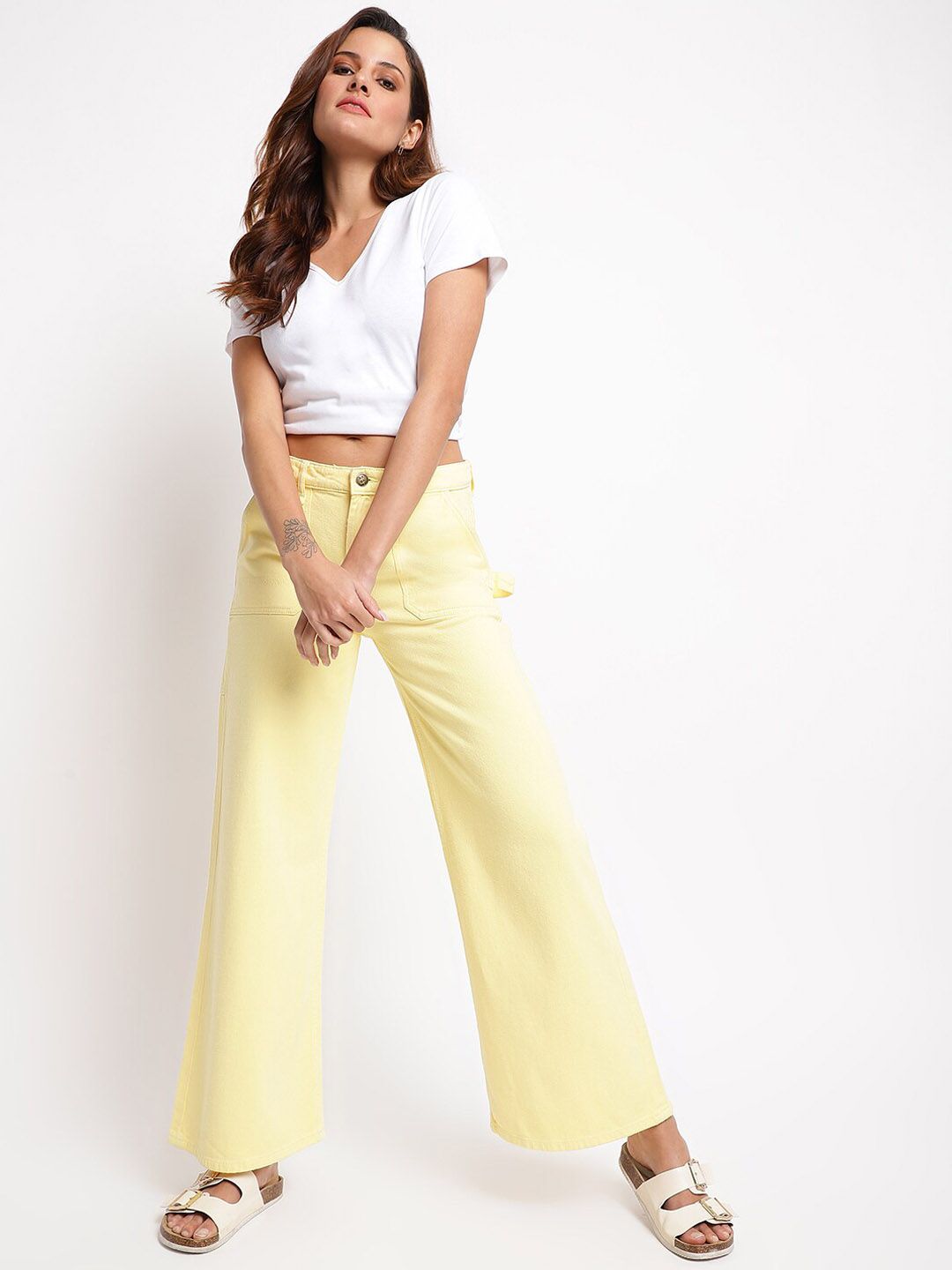 TALES & STORIES Women Cotton Wide Leg Denim Jeans-picture-31