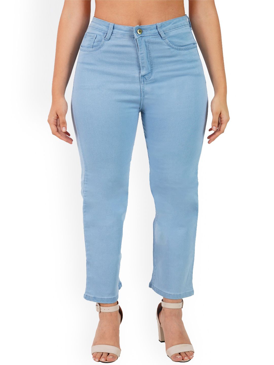 MM-21 Women Jean Straight Fit Light Fade Cotton Stretchable Jeans-picture-36