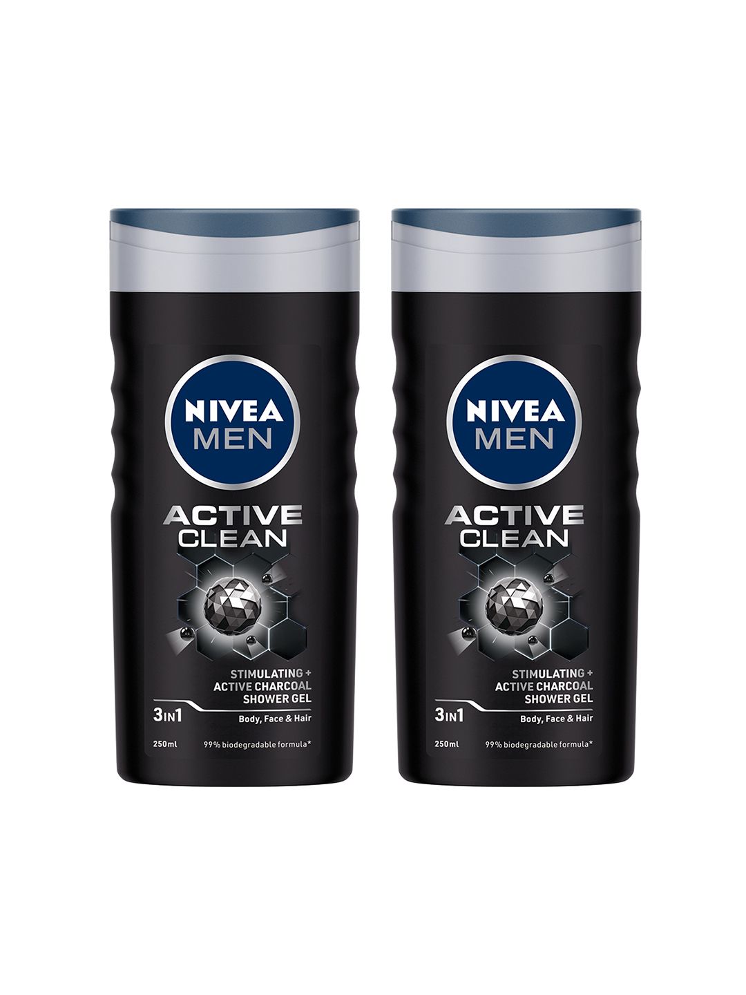Nivea Men Pack of 2 Active Clean with Charcoal Shower Gel - 250ml Each-picture-25