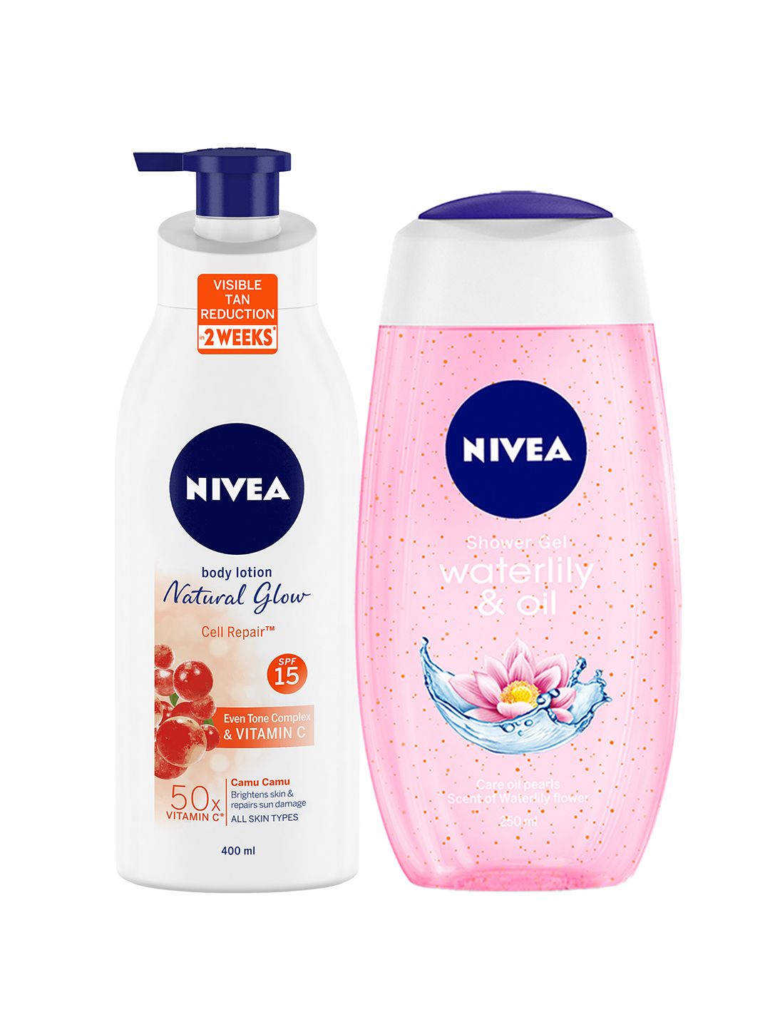 Nivea Natural Glow SPF 15 Body Lotion 400ml & Waterily & Oil Body Wash 250ml-picture-31