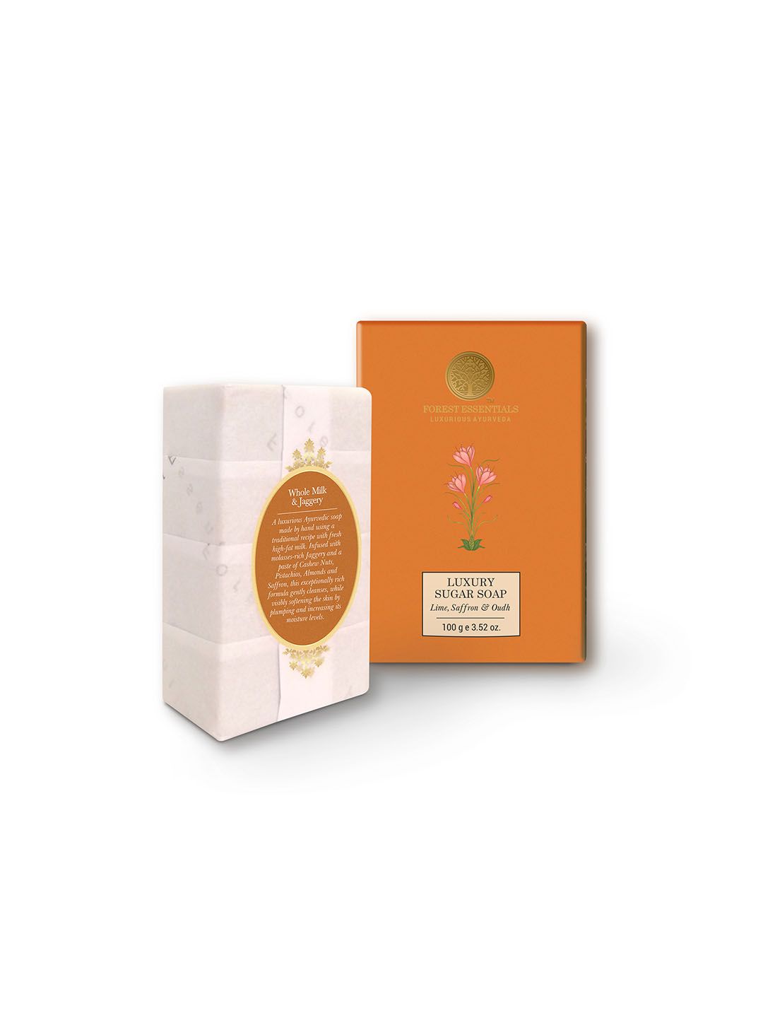 Forest Essentials Lime Saffron & Oudh Luxury Sugar Soap - 100g-picture-25