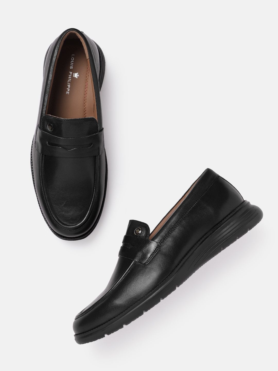 Louis Philippe Men Leather Penny Loafers-picture-39