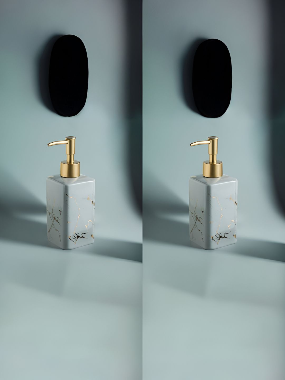 USHA SHRIRAM Grey 2 Pieces Ceramic Soap Dispenser Bottle 320 ml Each-picture-44