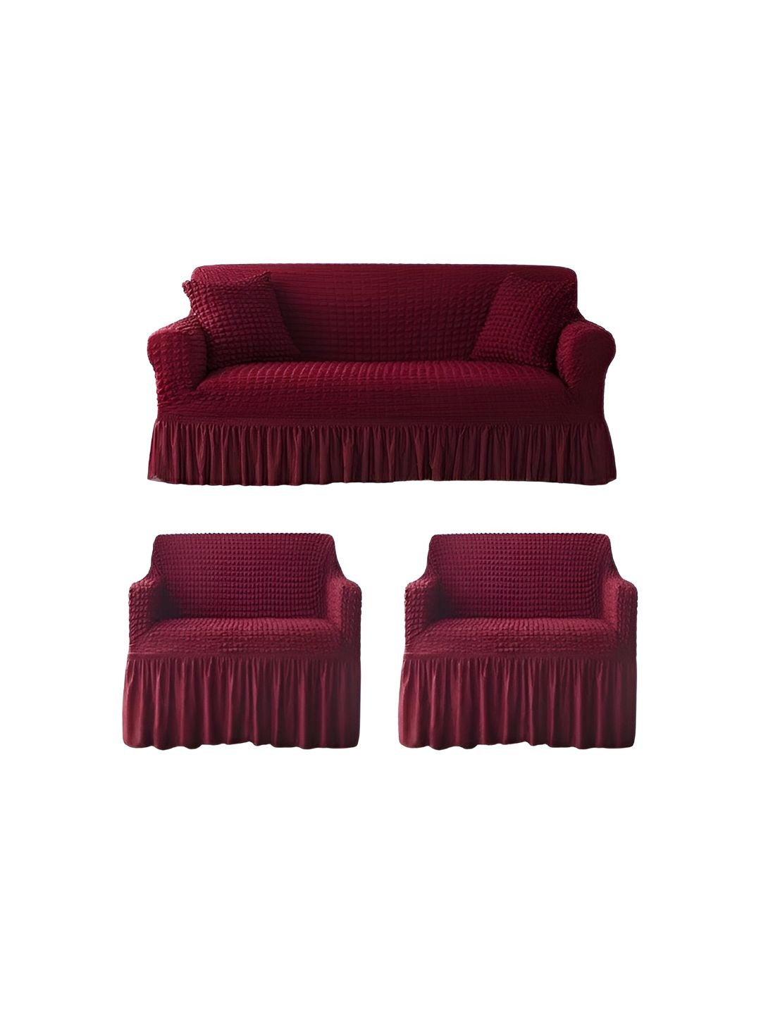 TONY STARK Red 3 Pieces Sofa Cover With Arms-image-20