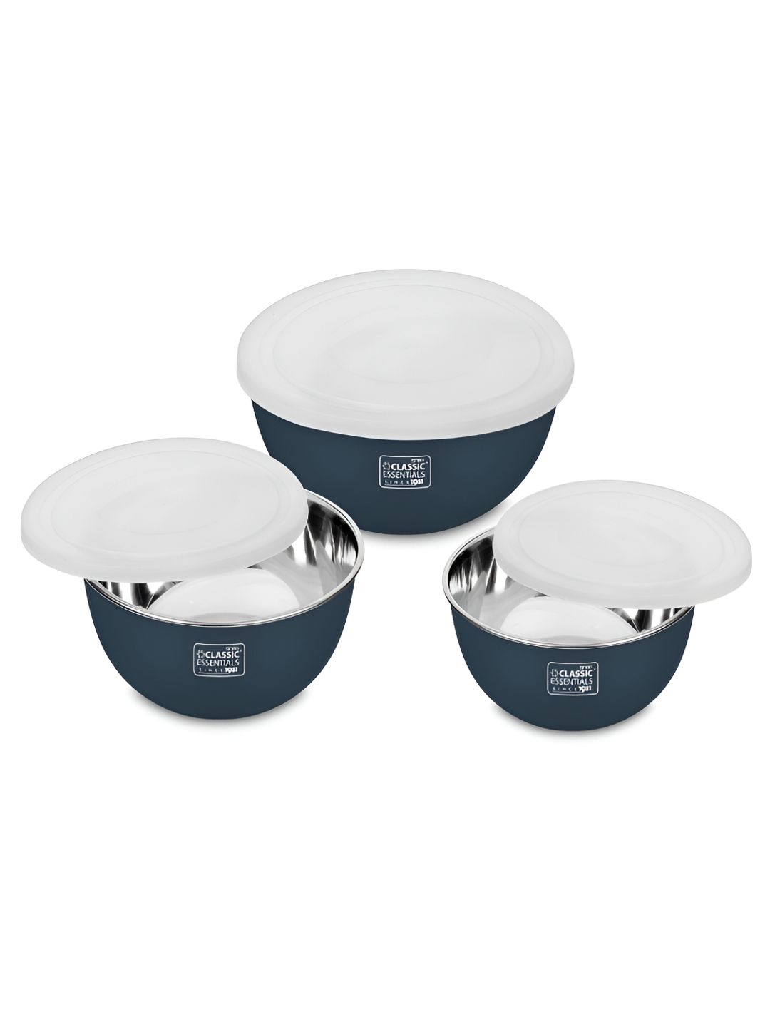 Classic Essentials Set Of 3 Stainless Steel Storage Bowl Microwave Safe Bowl Container-picture-40