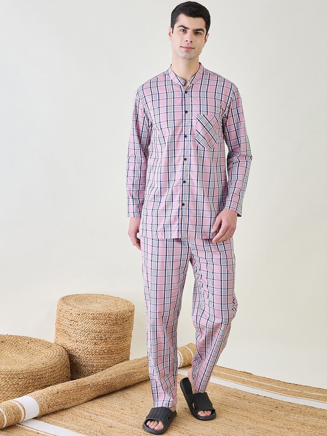 The Kaftan Company Men Checked Night suit-picture-32