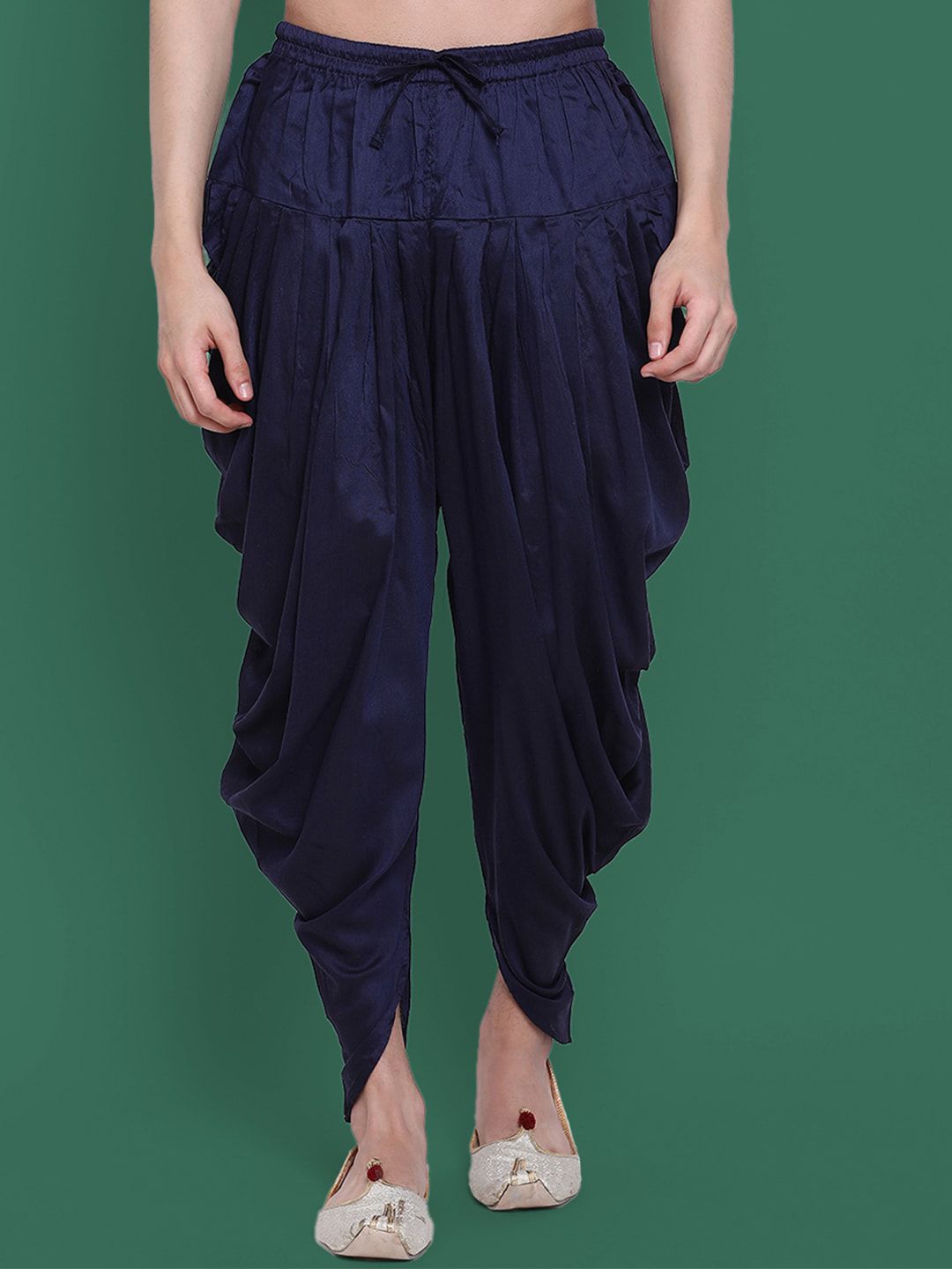 Sangria Men Gathered Art Silk Dhoti Pants