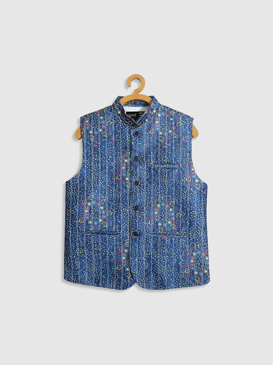 CAVIO Boys Ethnic Motif Printed Pure Cotton Nehru Jacket With Shirt-picture-37