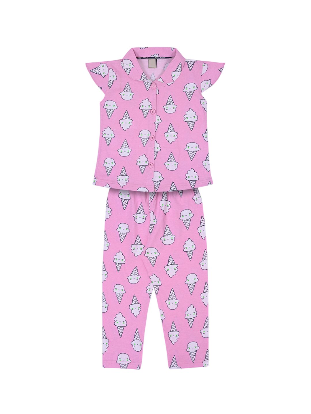 Wish Karo Girls Conversational Printed Pure Cotton Night Suit-picture-21