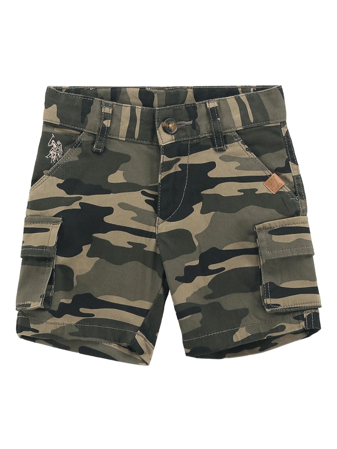 U.S. Polo Assn. Kids Boys Camouflage Printed Cotton Cargo Shorts