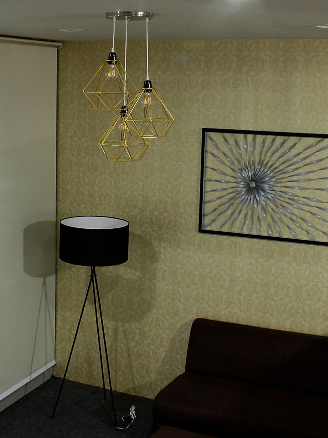 Craftter Gold Toned & Black 3 Pieces Metal Contemporary Ceiling Lamps-picture-23