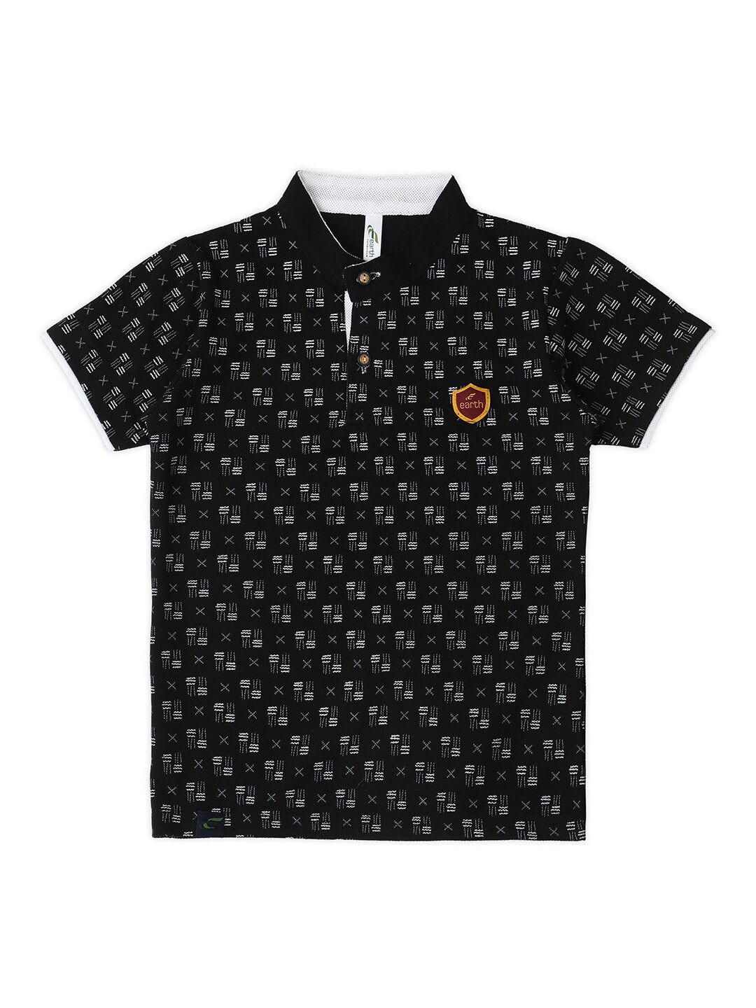 earth conscious Boys Geometric Printed Henley Neck Cotton T-shirt-picture-30