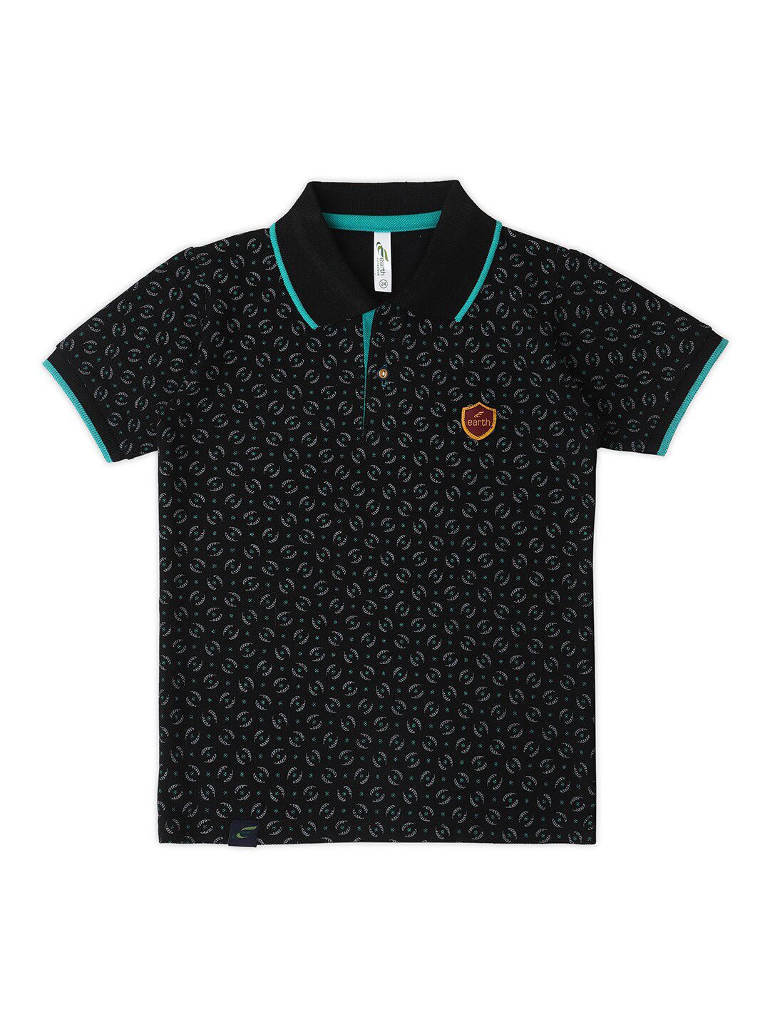earth conscious Boys Conversational Printed Polo Collar Cotton T-shirt-picture-25