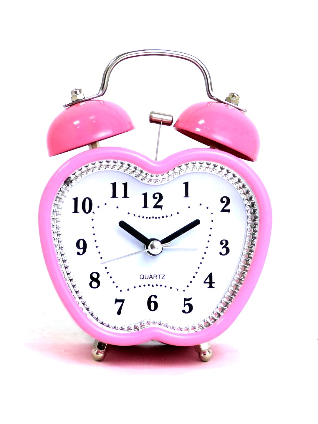 Sigaram Pink & White Heart Shaped Contemporary Alarm Clock-image-7