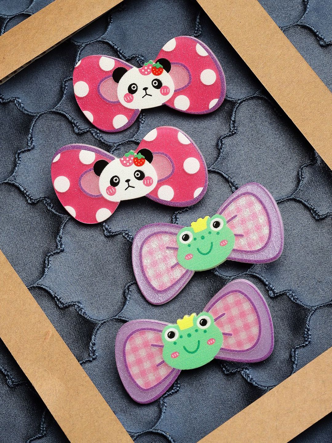 Stoln Girls Set of 4 Bow Detail Alligator Hair Clip-picture-33