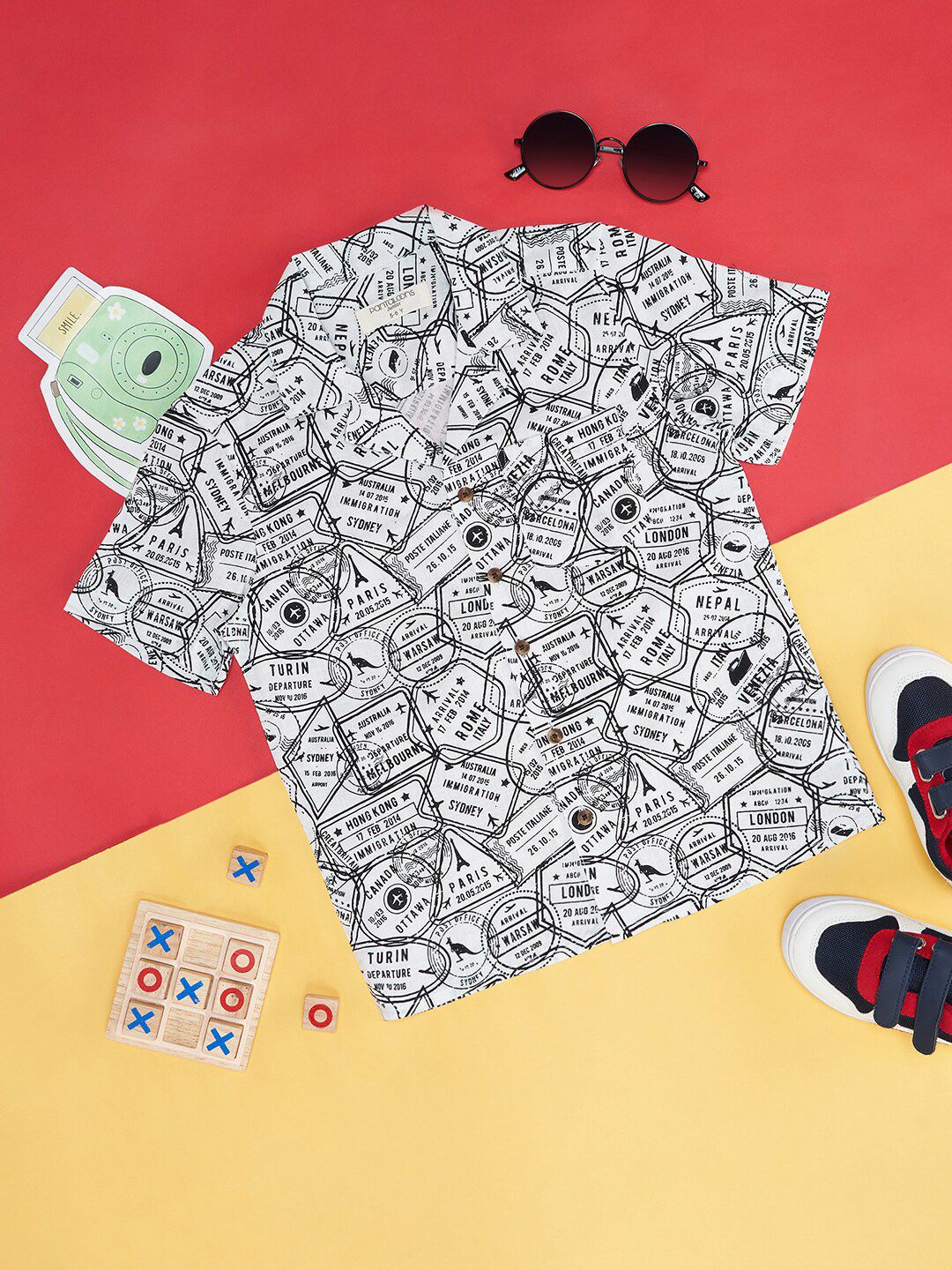 Pantaloons Junior Boys Typography Printed Cuban Collar Pure Cotton Casual Shirt-picture-15