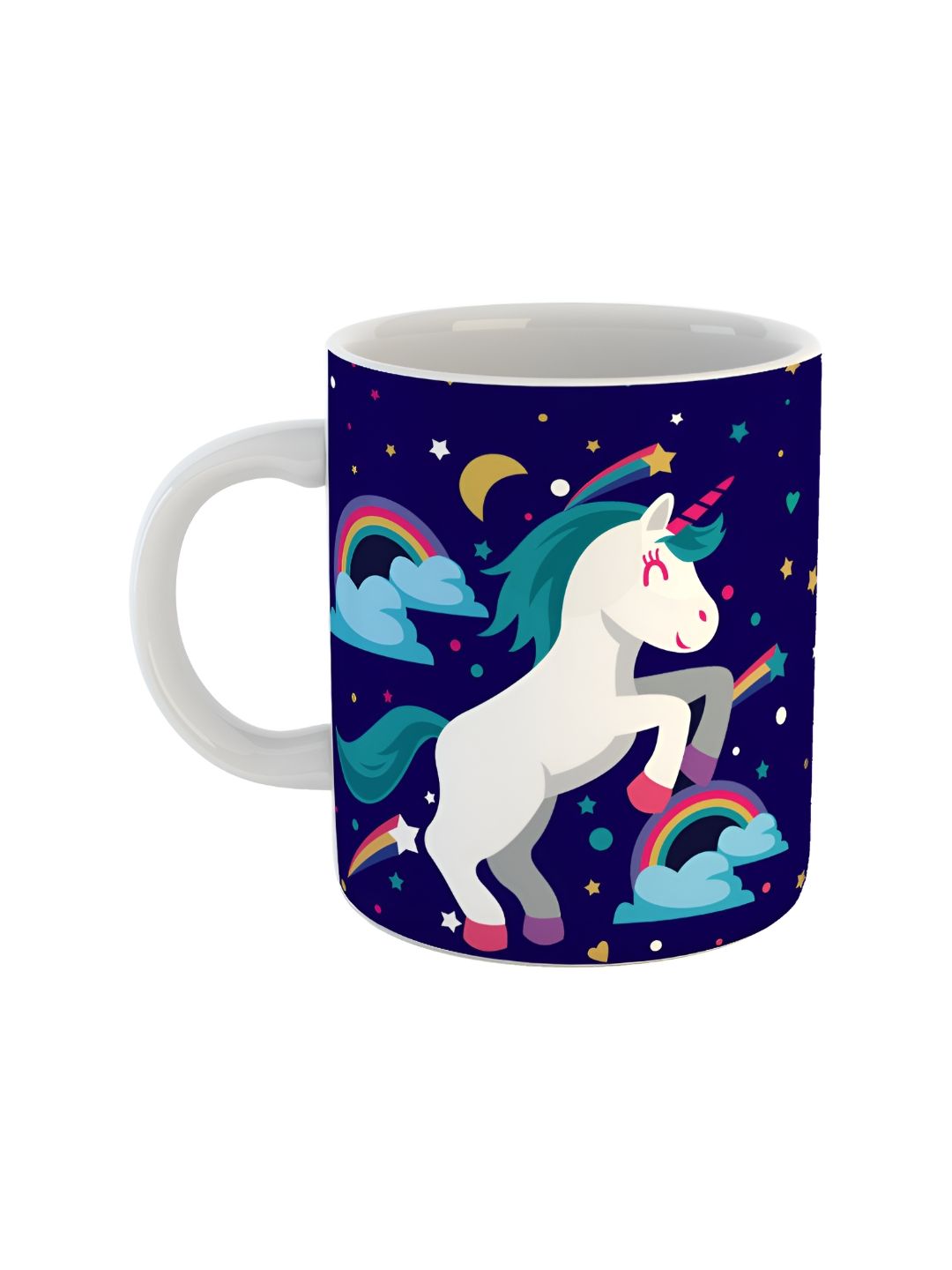 ARTBUG White & Blue Printed Ceramic Glossy Mug 350ml-picture-16