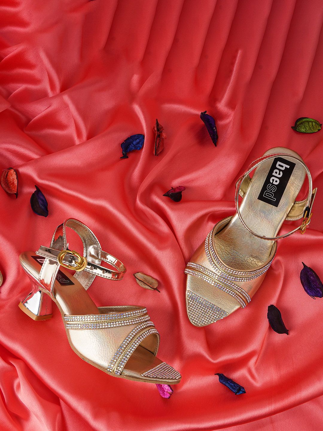 BAESD Girls Embellished Open Toe Block Heels-picture-16