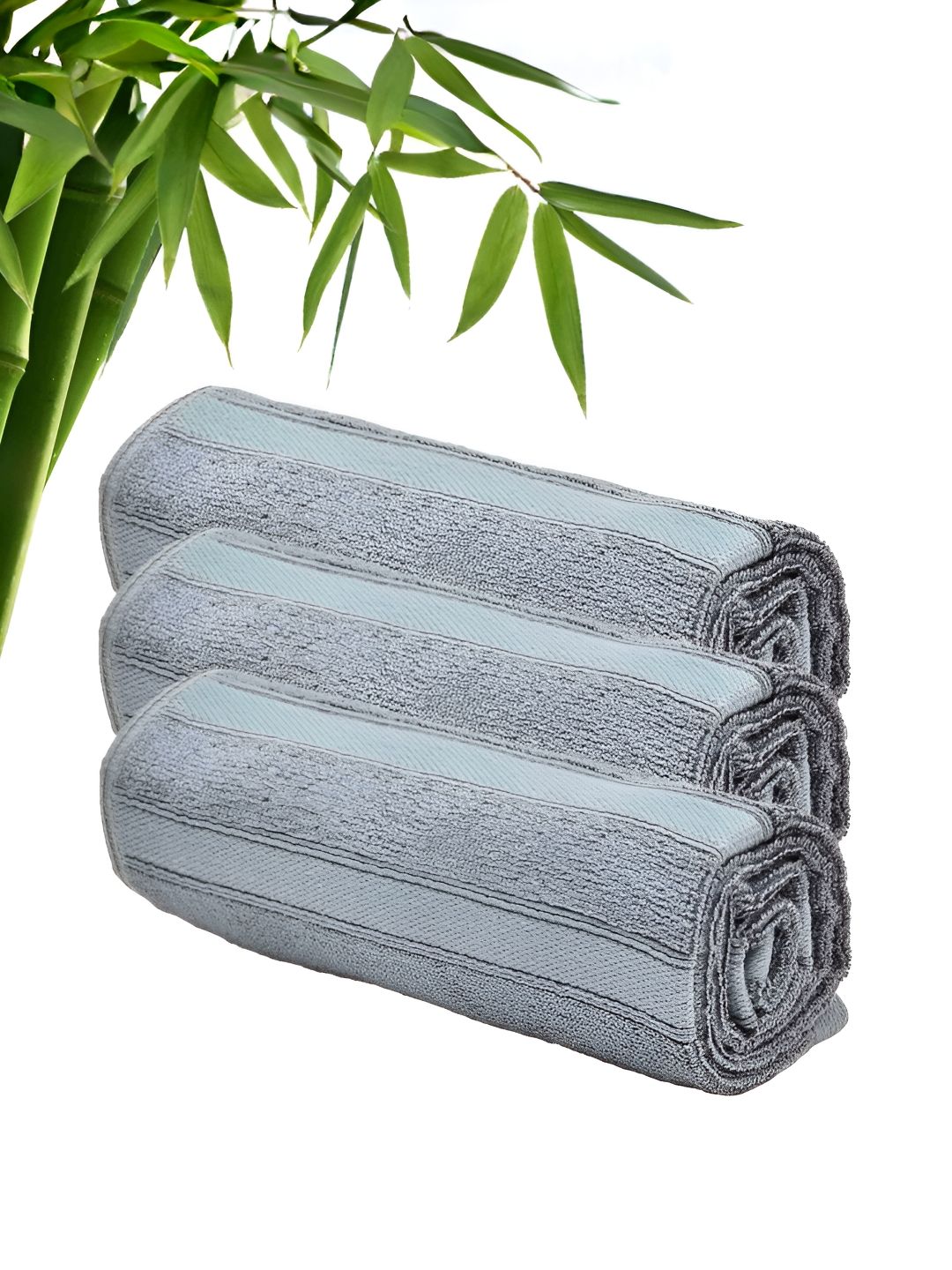 The Better Home Grey 3 Pieces Bamboo 600 GSM Bath Towels-image-30