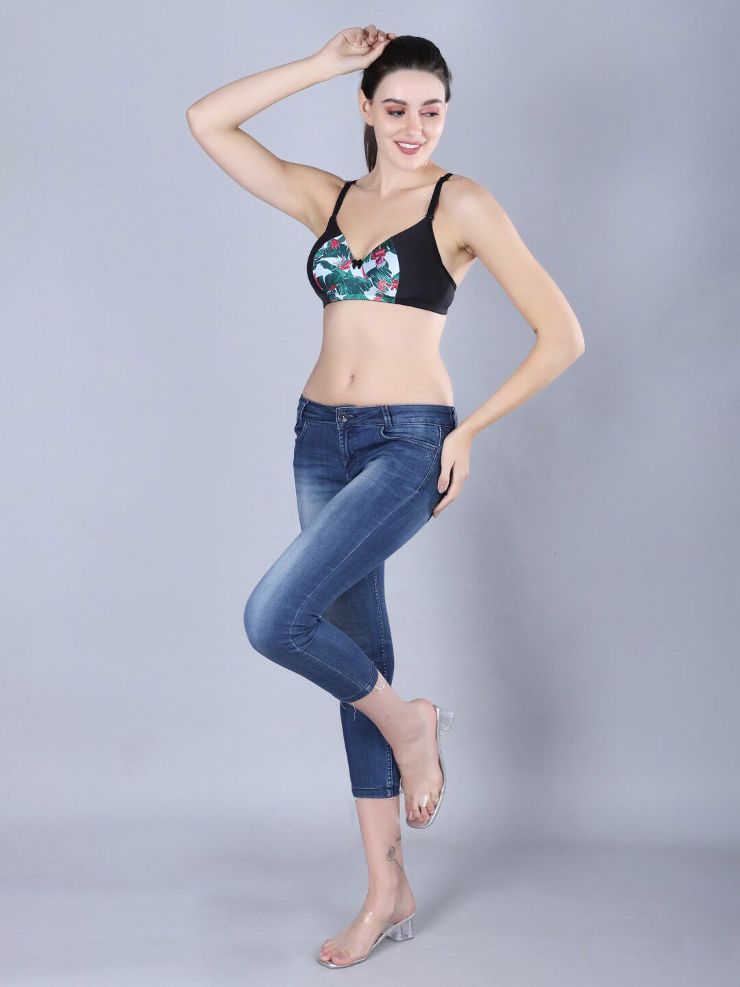 Herryqeal Floral Printed Everyday Bra - Full Coverage Lightly Padded-image-25