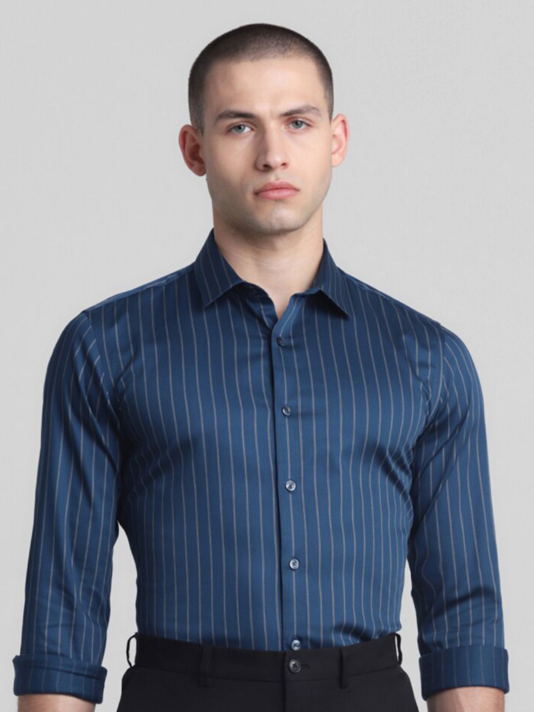 Jack & Jones Slim Fit Opaque Striped Cotton Casual Shirt-picture-20