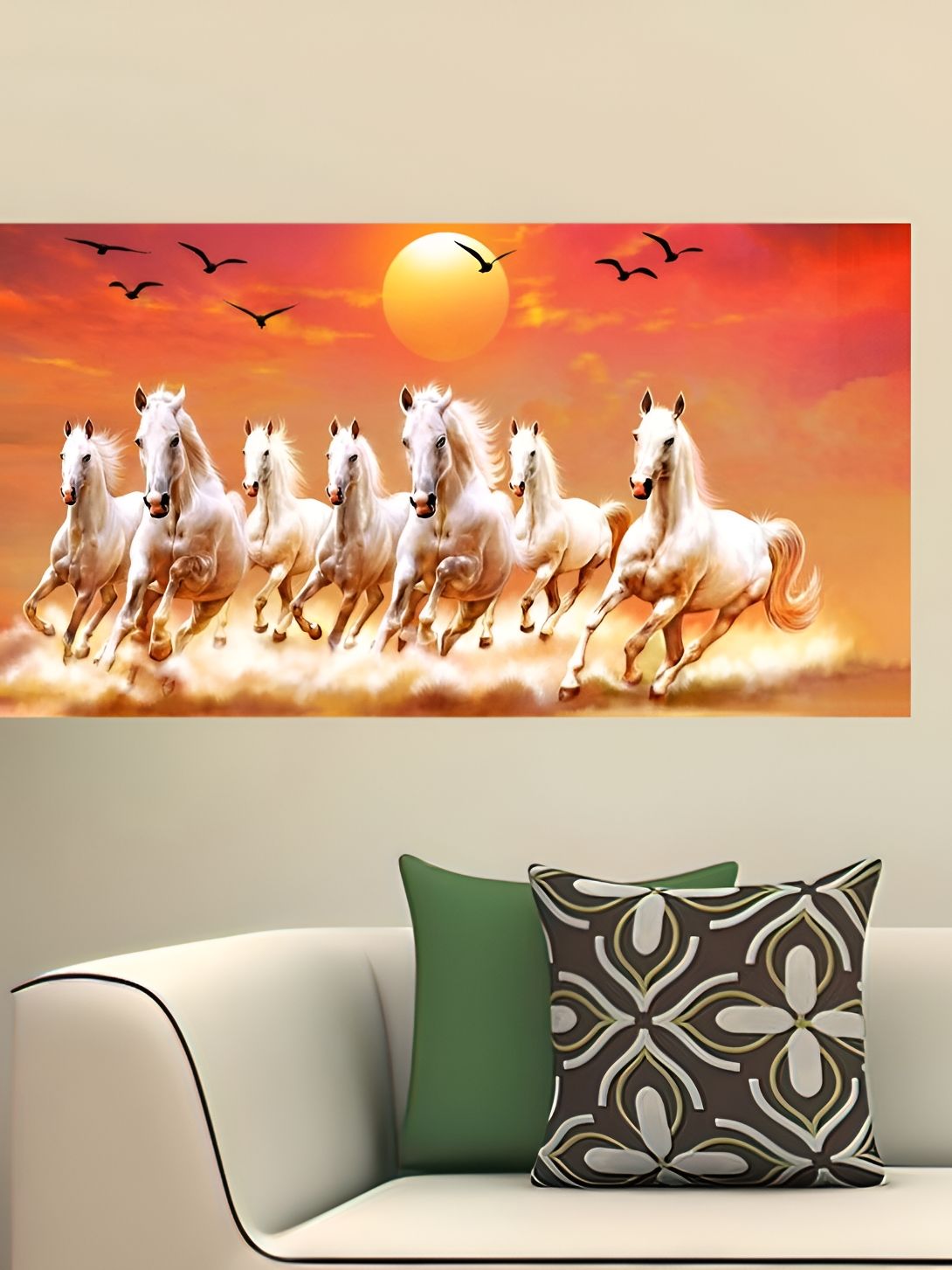British Terminal Orange & White  7 Horse Vastu Poster Animals Wall Photograph-picture-19