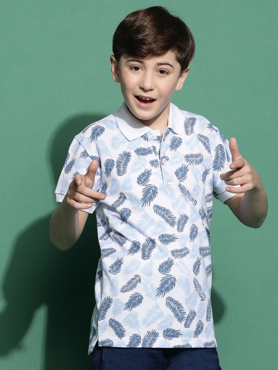 Lil Tomatoes Boys Floral Printed Polo Collar T-shirt-picture-22