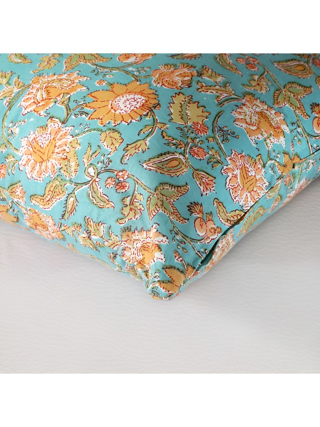 INDHOME LIFE Navy Blue & Green 2 Pieces Floral Printed Reversible Square Cushion Covers-picture-11