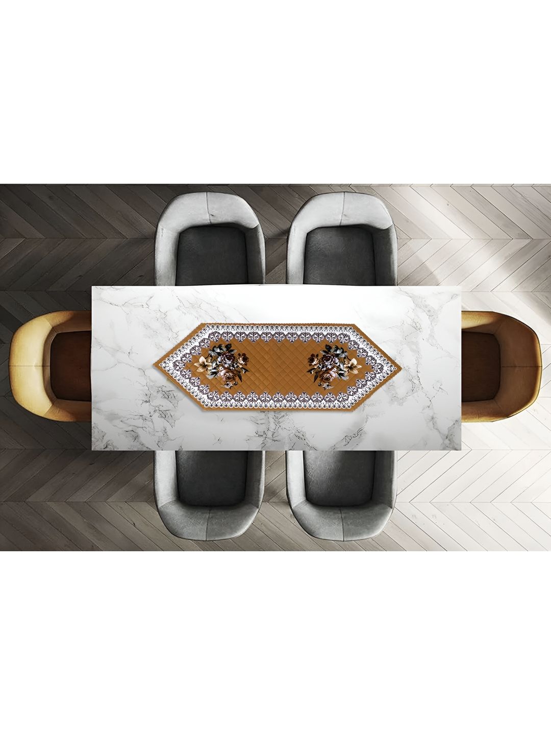 Dakshya Industries Beige Floral Printed Table Runners-picture-10