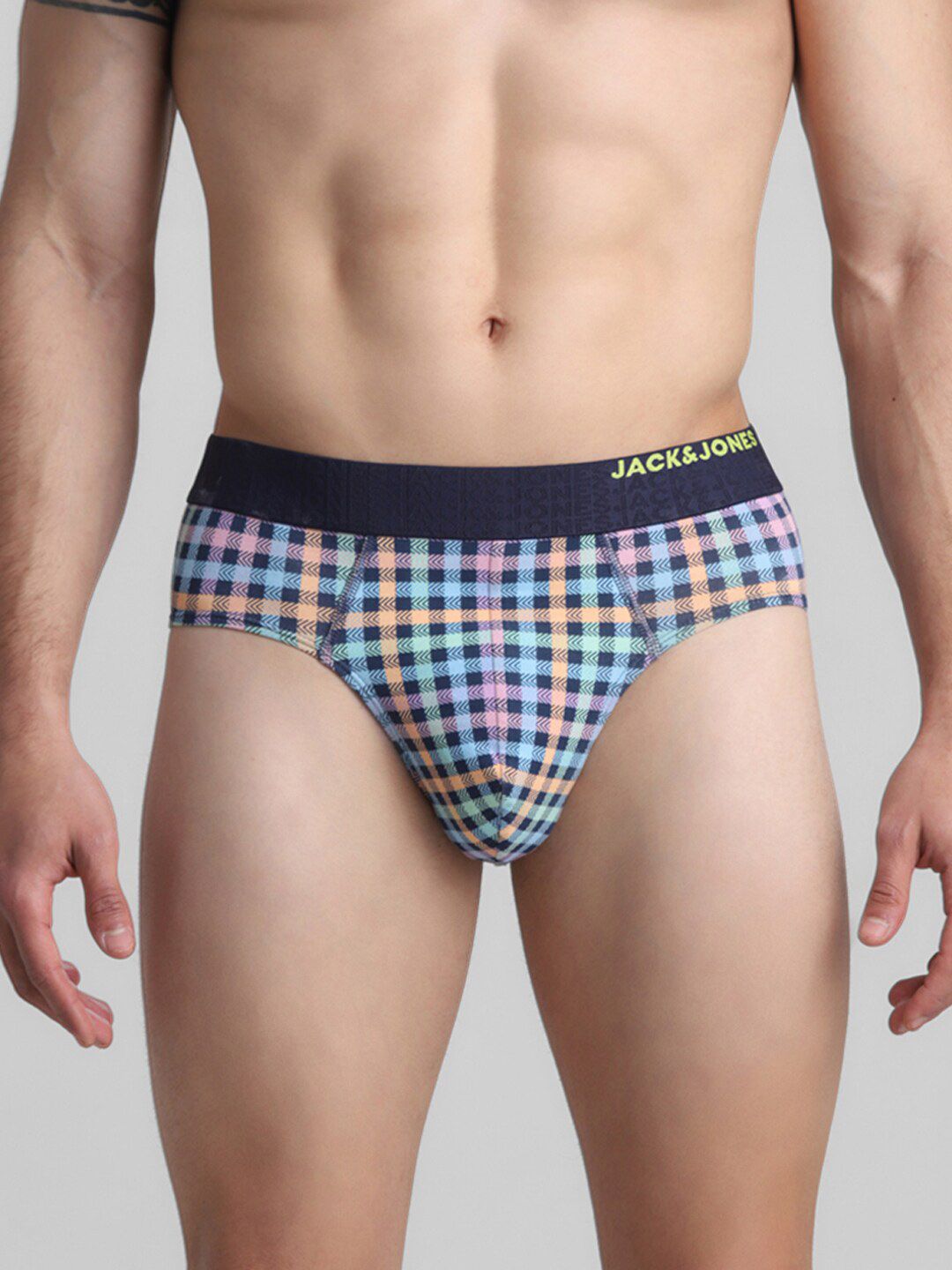 Jack & Jones Checked Mid-Rise Briefs 2672595001-image-26