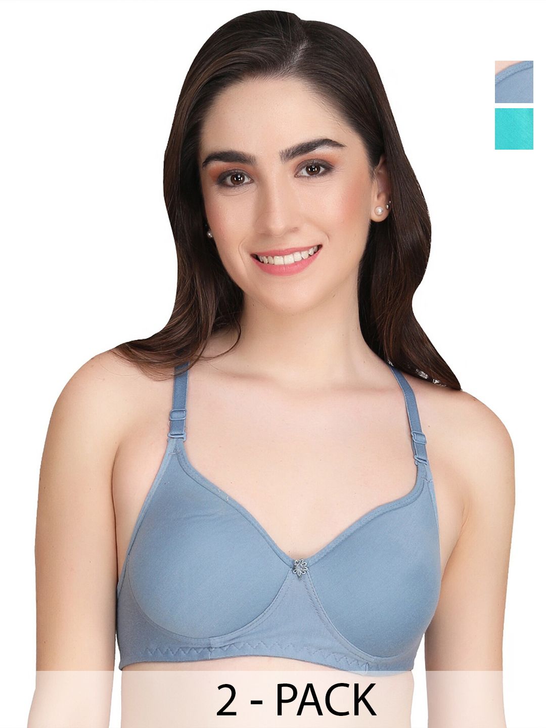 Liigne Pack Of 2 Full Coverage Lightly Padded Everyday Bra With All Day Comfort