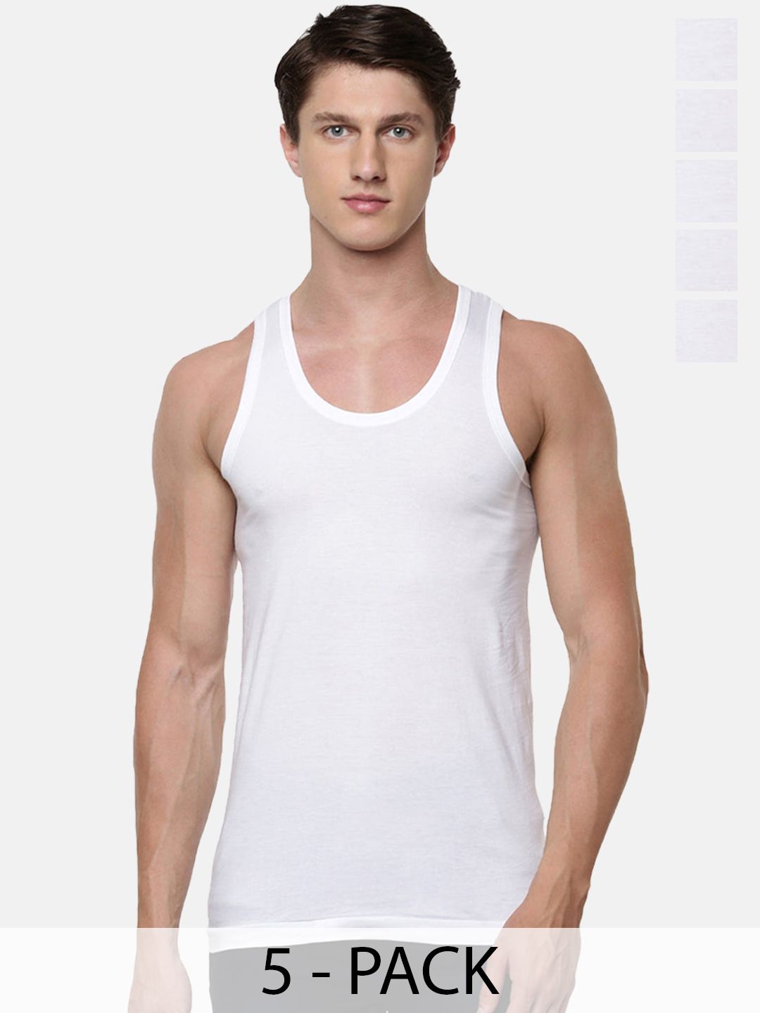 Ramraj Pack Of 5 Cotton Rich Sleeveless Innerwear Vests SukraRNPlus5P-picture-55