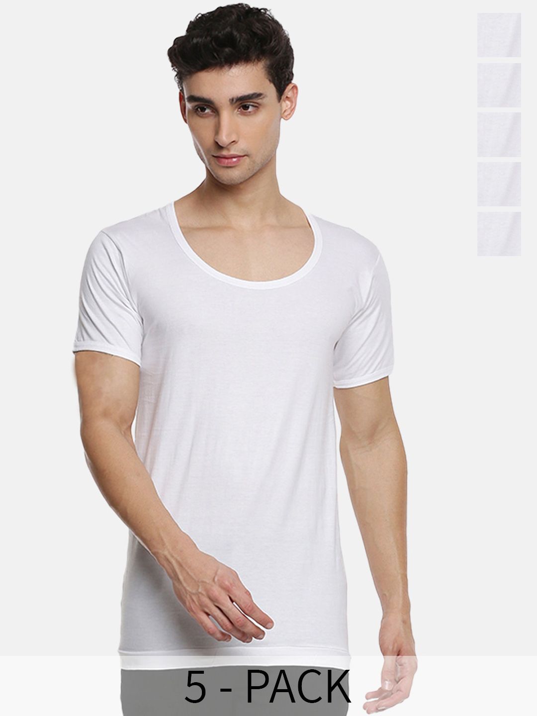 Ramraj Pack Of 5 Pure Cotton Rich Innerwear Vests  AcosteRNSPlus5P-picture-35