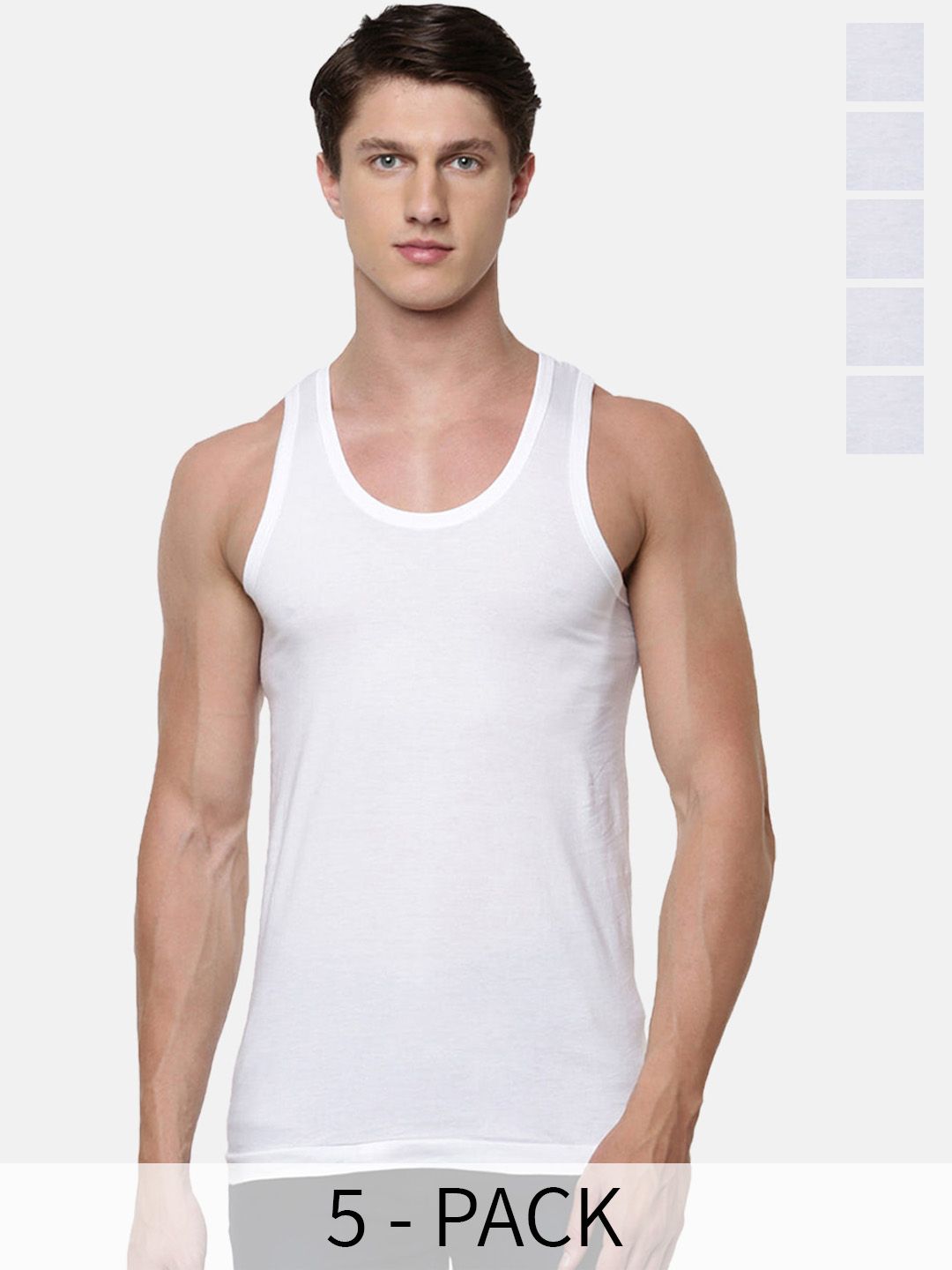 Ramraj Pack Of 5 Pure Cotton Innerwear Vests SukraRNPlus5P-picture-10