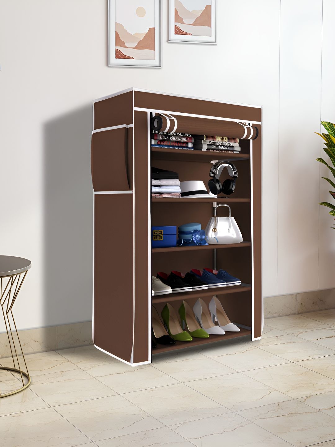 Pamworld Brown 5 Layers Shoe Rack-picture-21