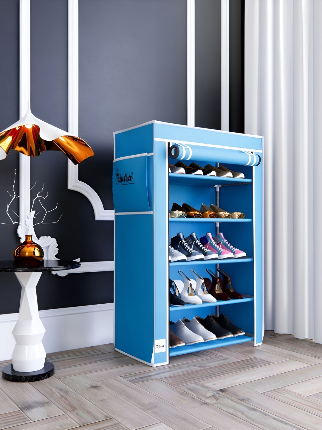 Pamworld Blue 5-Tier Rectangle Shoe Rack-picture-43