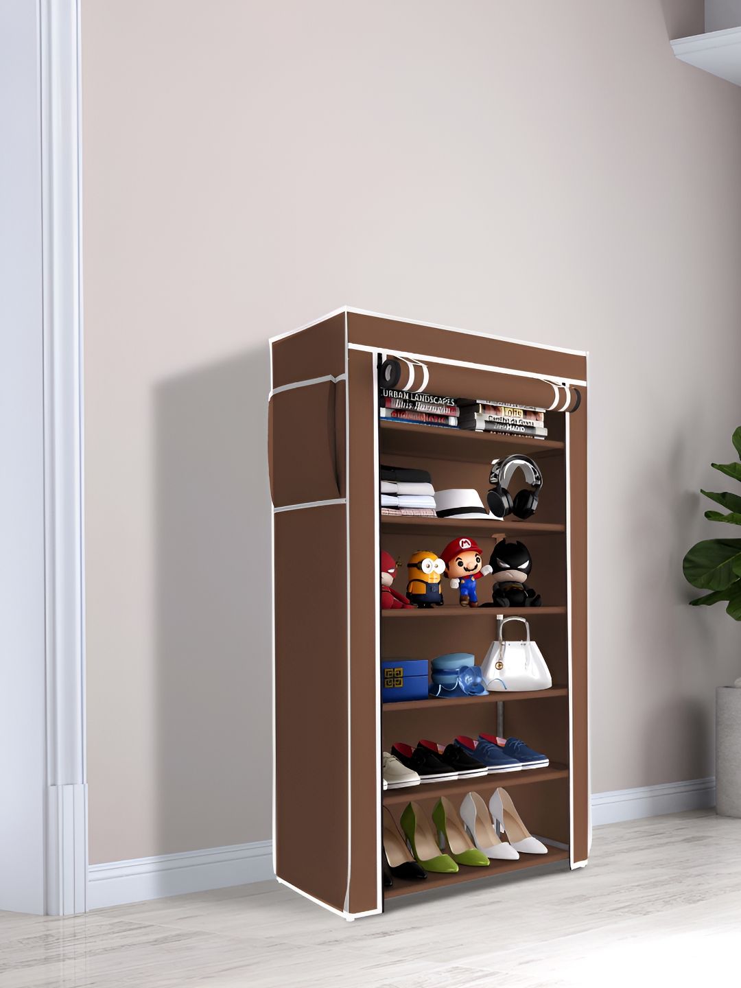 Pamworld Brown 6-Tier Rectangle Shoe Rack-picture-14