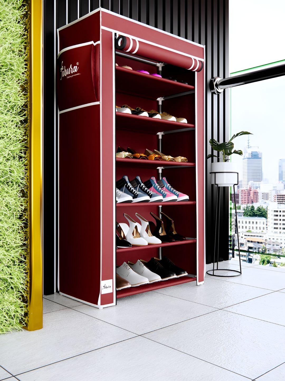 Pamworld Maroon 6 Layers Shoe Rack